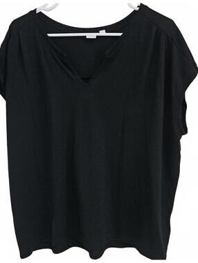 GAP V Neck Black Knit Top Size XL